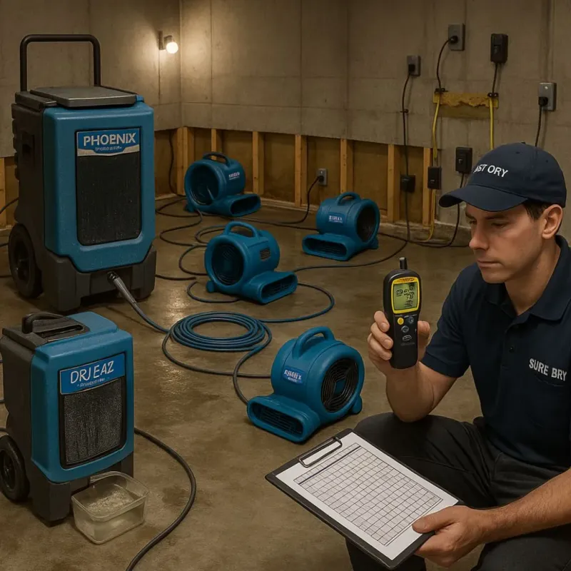 Structural Drying and Dehumidification process in West Hattiesburg, MS